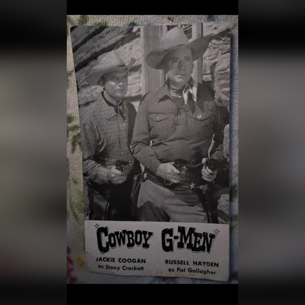 Vintage 1950s Cowboy G-Men TV Promo Card Taystee Bread WCPO Channel 7
